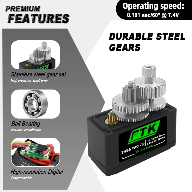 Servo digital PTK 7455MG-D de  - D.A.D Car Accessories reseña y precio