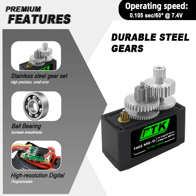 Servo Digital PTK 7452 MG-D 9g - D.A.D Car Accessories reseña y precio